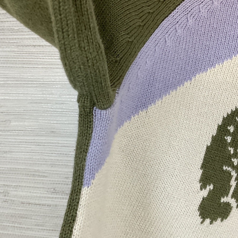 Lacoste Sport Crocodile Logo Graphic Sweater Green Lavender Colorblock 36 XS - Picture 4 of 12
